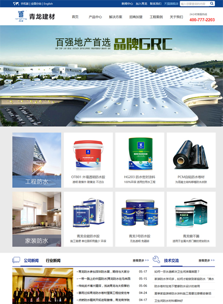 广西青龙化学建材有限公司营销型网站案例_营销网站建设